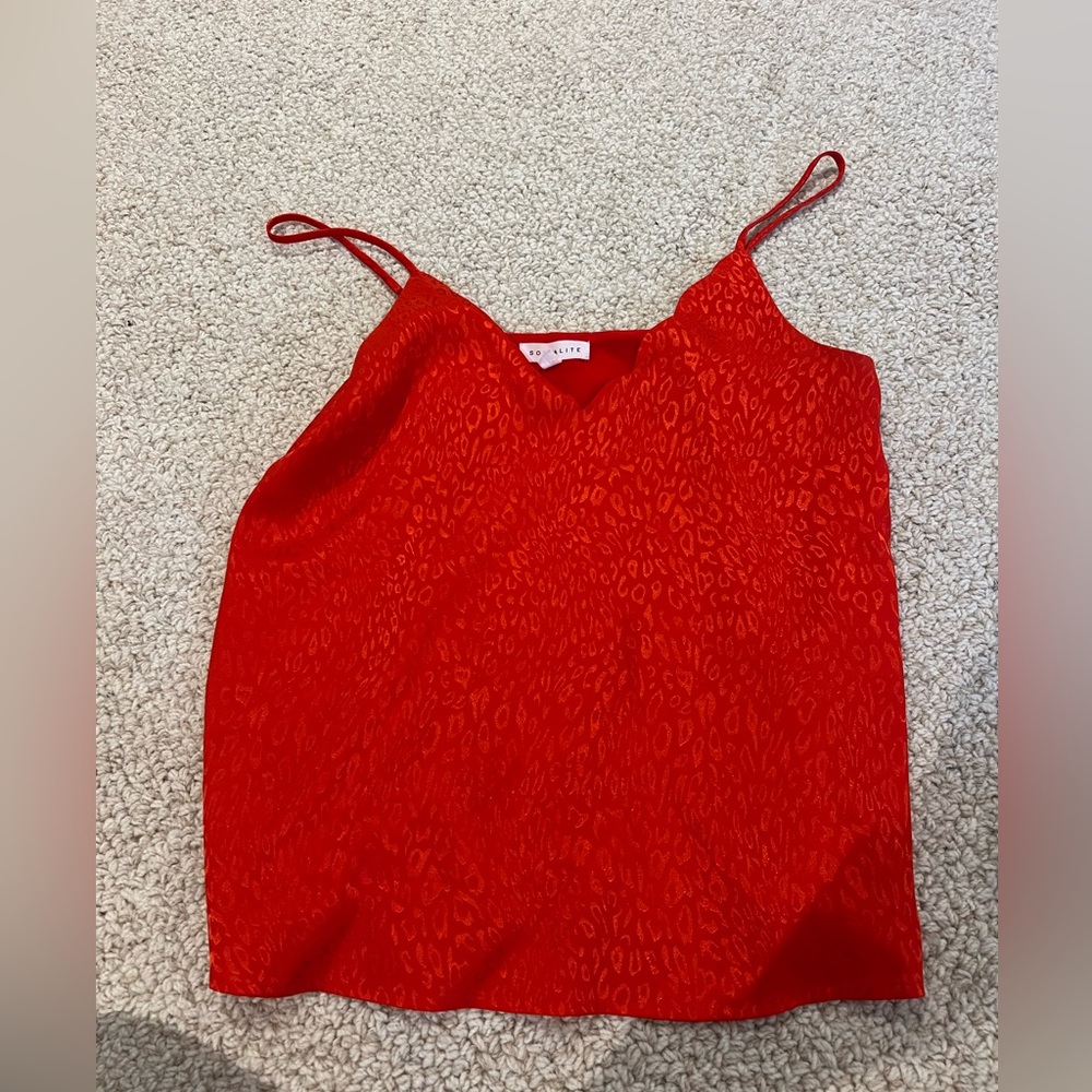 Social Elite Red cheeta print cami top size small